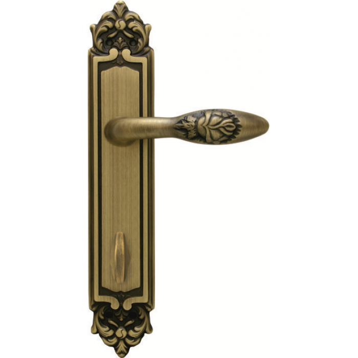 Дверная ручка на планке Melodia 243/229 Wc Rosa Матовая бронза