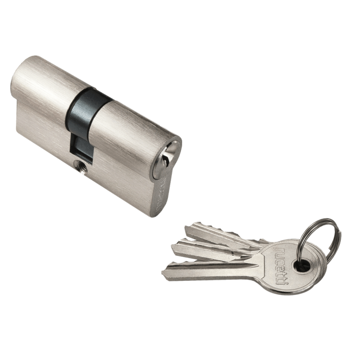Ключевой цилиндр Rucetti ключ/ключ (60 мм) R60C SN Белый никель