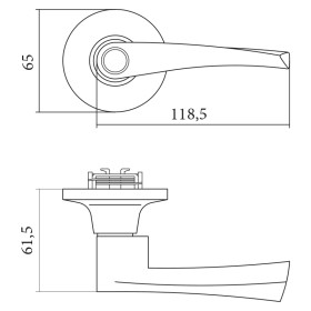 Ручка защелка Palladium 3902 CP BK