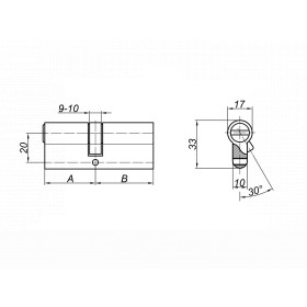 Цилиндровый механизм Palladium ZN 70 (30х40) C ET AB