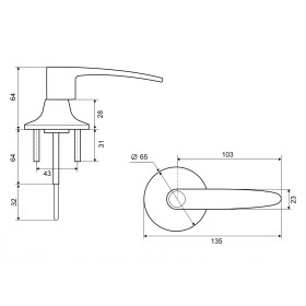 Ручка защелка Фабрика замков 3502E AB BK