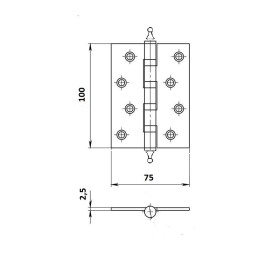 Петля дверная универсальная Palladium N 500 А-S-4