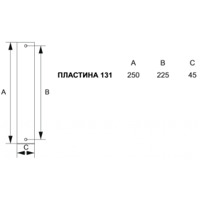 Дверная ручка на планке Melodia 245/131 Wc Tako Полированная латунь