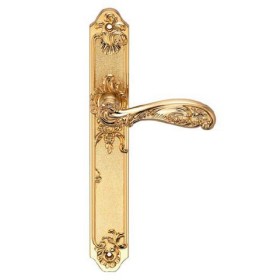 Дверная ручка на планке Archie Genesis Flor Матовое золото проходная