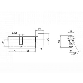 Цилиндровый механизм Palladium ZN 70 (30х40) C BK PB