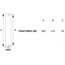Дверная ручка на планке Melodia 229/229 Cyl Libra Полироанная латунь
