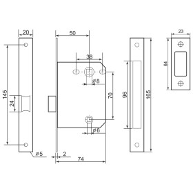 Замок межкомнатный магнитный Palladium 170 M CP