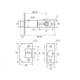 Ручка защелка Palladium 3901 AB ET