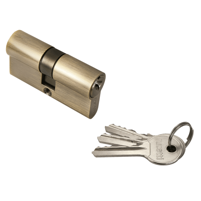 Ключевой цилиндр Rucetti ключ/ключ (60 мм) R60C AB Античная бронза
