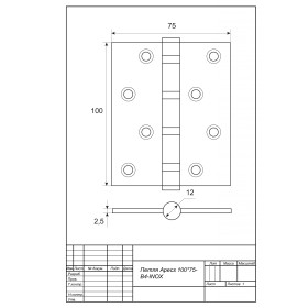 Петля врезная Apecs 100*75-B4-INOX