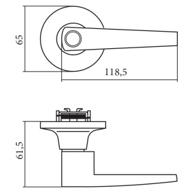 Ручка защелка Palladium 3501 CP BK