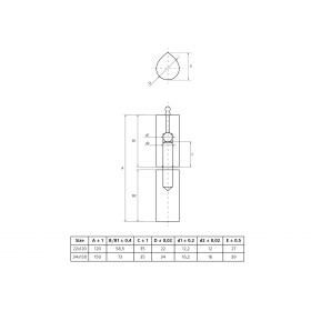 Петля приварная Palladium 34x150 мм