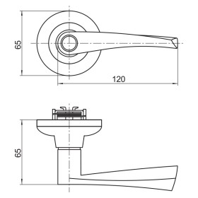 Ручка защелка Palladium 853 AC BK