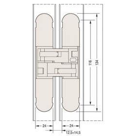 Петли дверные Archie Sillur универсальные скрытого монтажа с 3D регулировкой S-130 P.CHROME хром