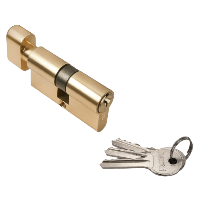 Ключевой цилиндр Rucetti с поворотной ручкой (60 мм) R60CK PG Золото