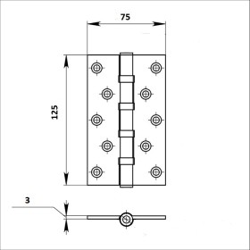 Петля дверная универсальная Palladium N 4BB-125 (3mm) PC-foto5