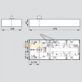 DORMA BTS 65 напольный дверной доводчик, арт. 25030101