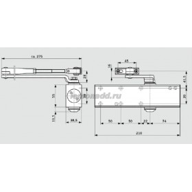 DORMA TS Profil (дверной доводчик в комплекте с рычагом), арт. 27112201