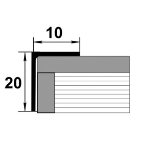 Уголок разнополочный Уп 05-27 анод серебро 01л 20х10 мм