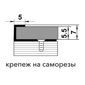 Профиль для зеркал ПК 05-2 анод серебро 01л