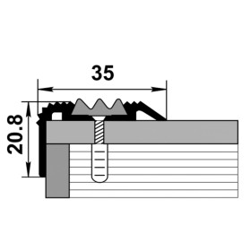 Профиль для ступеней входной группы ПУ 07-1 анод серебро 01л с серой вставкой 414
