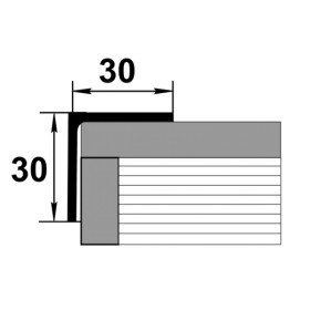 Угловой профиль для плитки Уп 12-27 анод серебро матовое 01лм