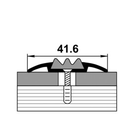 Профиль для ступеней входной группы ПС 08 анод серебро 01л с черной вставкой 470