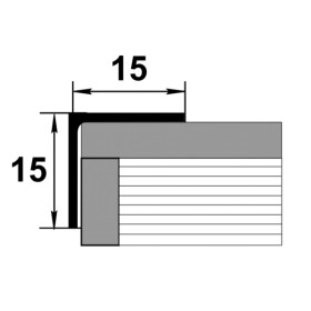 Угловой профиль для плитки Уп 04-27 анод серебро глянец 01лп