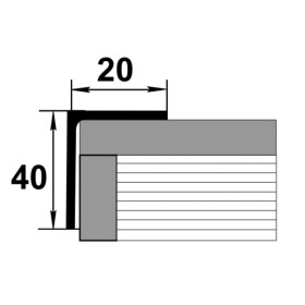 Уголок разнополочный Уп 14-27 дуб арктик 105, 40x20 мм