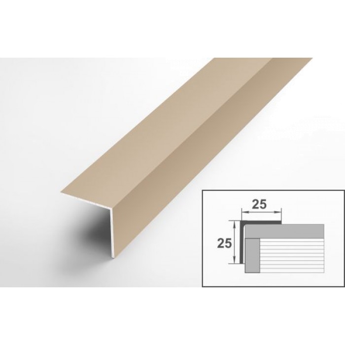 Уголок равнополочный Уп 09-27 анод шампань 042л 25х25 мм