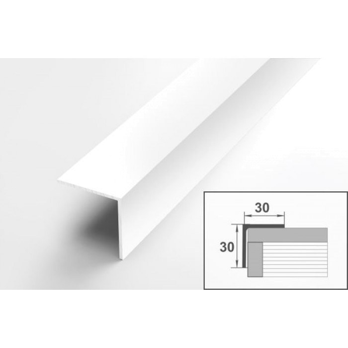 Уголок равнополочный Уп 12-27 белый глянец 9003 30х30 мм