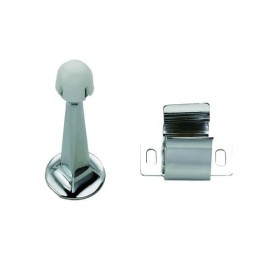 Ограничитель дверной настенный с фиксатором RENZ DS 76 AB бронза античная